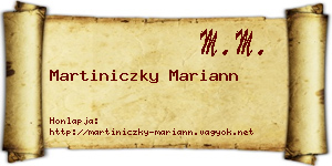 Martiniczky Mariann névjegykártya